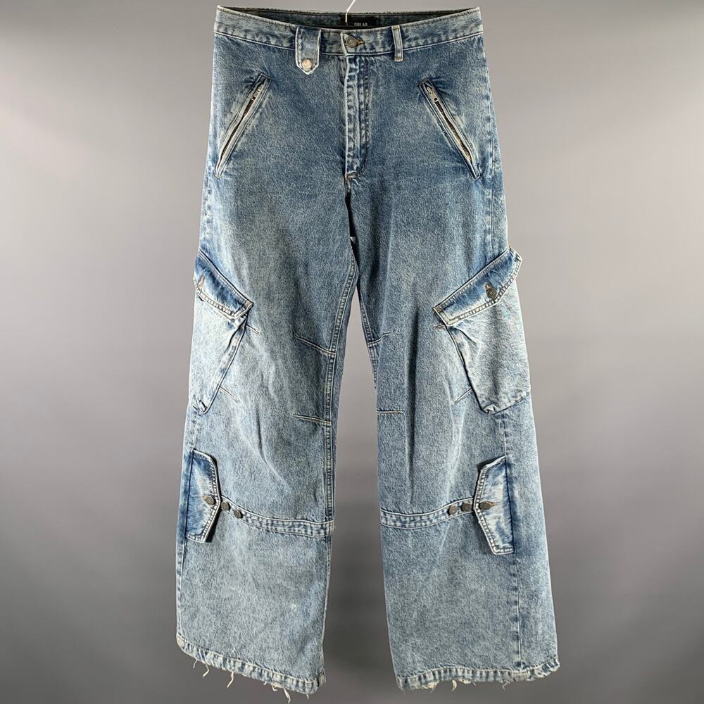EGONLAB Size M Blue Cotton Wide-Leg Baggy Jeans